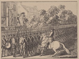 De Gauntlet Doorlopen. Illustratie uit Elementartwerk door J.B. Basedow, 1774