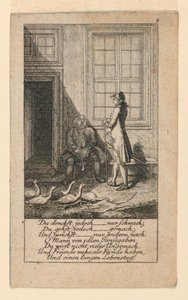De Luie en Zwakzinnige, Illustratie voor "Königl: Grosbrit [anische] Genealogischer Kalender auf das 1780 Jahr Lauenberg bey J.G. Berenberg" door Daniel Nikolaus Chodowiecki