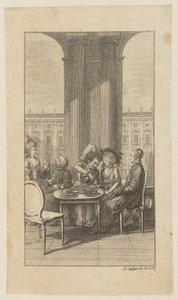 Titelfiguur uit Winkopp’s „Het leven van prior Hartungus”, eerste deel door Daniel Nikolaus Chodowiecki