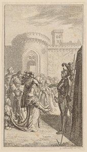 Vrouwen uit Weinsberg, blad 6 uit de eerste uitgave van de „Gedichten van Gottfried August Bürger” door Daniel Nikolaus Chodowiecki