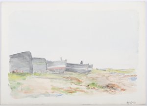 Vissersboten, Holy Island, 1895 door Daniel Oliver