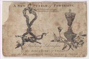 Puzzelportretten van de Koningen en Koninginnen van Engeland en Frankrijk