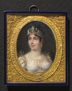Portret van Joséphine de Beauharnais, keizerin van Frankrijk, ca. 1806 (aquarel op ivoor in een verguld metalen en geëmailleerde lijst) door Daniel Saint