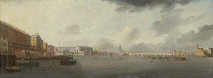 Een uitzicht op de Theems kijkend naar het oosten met de Adelphi, Somerset House en de Sint-Pauluskathedraal, c.1806