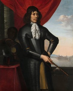 Portret van Jan Valckenburgh en een tot slaaf gemaakte dienaar