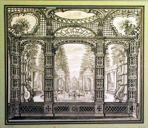 Studie voor een decoratieve muurschildering door Daniel the Younger Marot