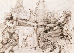 Sint Cecilia bij het orgel, 1620-1629 door Daniele Crespi