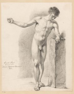 Staand mannelijk naakt, van voren gezien (1e prijs 1818) door Daniël Batavus Voorman