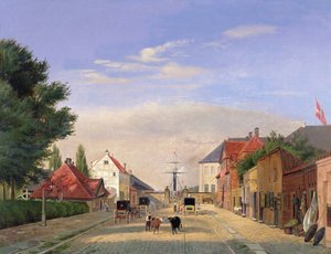 Straatscène door Danish School