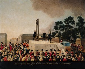 De executie van Lodewijk XVI (1754-93) 21 januari 1793 door Danish School