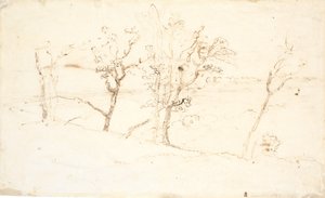 Jutlands landschap. Meren tussen heuvels door Dankvart Dreyer