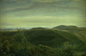 De kust van Jutland gezien vanaf de Mølleknap heuvels in Funen. Studie door Dankvart Dreyer