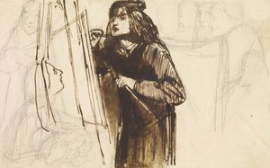Een schilder aan het werk, 1850-1852 door Dante Gabriel Charles Rossetti