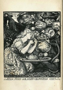 Frontispice van Goblin Market en andere gedichten door Christina Rossetti, 1861-1862 door Dante Gabriel Charles Rossetti