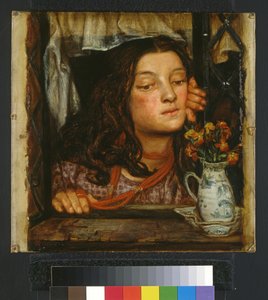 Meisje bij een tralievenster, 1862 door Dante Gabriel Charles Rossetti