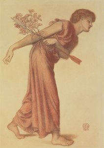 Studie voor de figuur van Liefde in Dantes droom op het moment van de dood van Beatrice, 1874 door Dante Gabriel Charles Rossetti