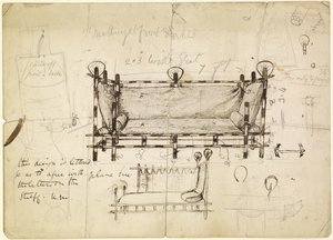 Twee ontwerpen voor een bank, ca. 1861-62 door Dante Gabriel Charles Rossetti