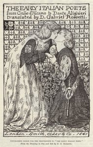 Ongepubliceerd ontwerp voor het frontispice van The Early Italian Poets door Dante Gabriel Charles Rossetti