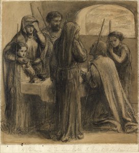Een Pascha in het Huis van Joseph en Zacharias, ca. 1850s door Dante Gabriel Rossetti