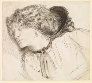 Gevonden - Studie voor het hoofd van het meisje door Dante Gabriel Rossetti
