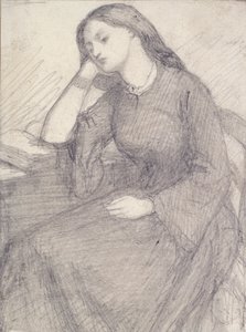 Portret van Elizabeth Siddal, zittend door Dante Gabriel Rossetti