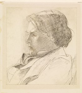 Portret van een jonge man door Dante Gabriel Rossetti