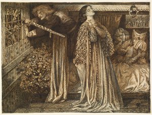 Sir Launcelot in de kamer van de koningin door Dante Gabriel Rossetti