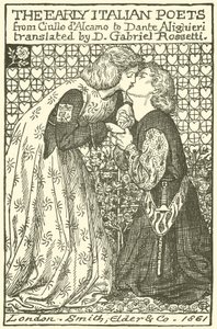 De Vroege Italiaanse Dichters, ontwerp voor een titelpagina door Dante Gabriel Charles Rossetti