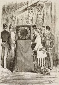De krans voor Karel Albert tentoongesteld op de Capitolijnse heuvel, Rome, Italië, gravure door Dante Paolocci uit L