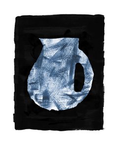 Stilleven met indigo-kruik door Danushka Abeygoda