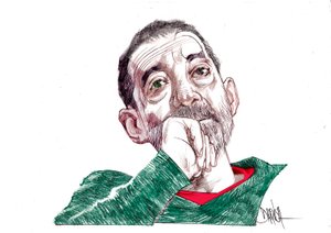 Emanuele Trevi, 2021 (digitale kleurpotloodtekening) door Dariush Radpour