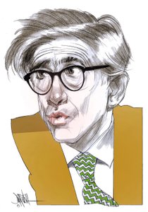 Franco Debenedetti (digitale kleurpotloodtekening) door Dariush Radpour