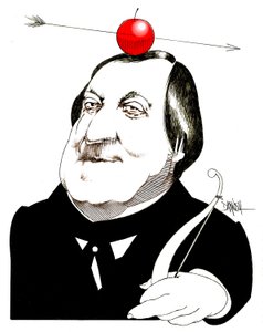 Gioachino Rossini, 2024 (digitale kleurpotloodtekening) door Dariush Radpour