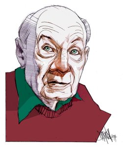 Gustave Thibon, 2014 (digitale kleurpotloodtekening) door Dariush Radpour