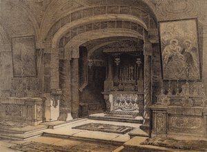 Heiligdom van de Aankondiging, Nazareth door David (after) Roberts