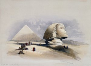 Uitzicht op Gizeh Necropolis, gravure naar ontwerp van David Roberts (1796-1864)
