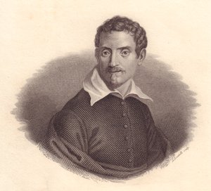 Portret van de Italiaanse schilder Domenico Zampieri, ook bekend als Domenichino (1581-1641) (gravure door A Locatelli) door John Ward Dunsmore