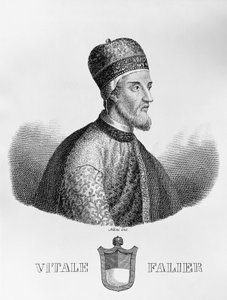 Portret van Vitale Falier (overleden ca. 1095), 32e Doge van Venetië, gravure door Antonio Nani door John Ward Dunsmore
