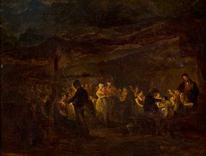 Een Avondmaal, Soldaten Voor een Kasteel door David (circle of) Wilkie