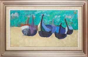 Boten in Nazare door David Alan Redpath Michie