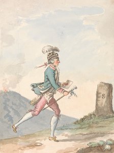 Een rennende postiljon door David Allan