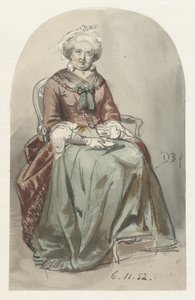 Zittende oude dame