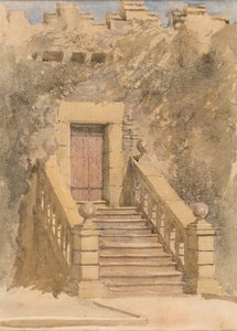 Deur bij Haddon Hall, ca. 1845 door David Cox