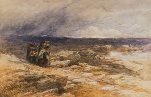 De Turfverzamelaars bij Bettws-Y-Coed, Noord-Wales door David Cox