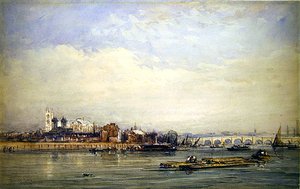 Westminster en de Theems vanaf de Battersea-oever