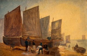 Vissersboten, Hastings, 1813 door David Cox the elder