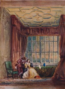 Het interieur van de lange galerij, Haddon Hall, Derbyshire, 1833