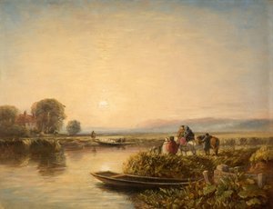 Wachten op de Veerboot - Ochtend door David Cox the elder