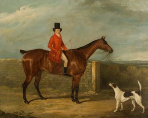John Hall Kent in Jachtkleding Zittend op een Paard, 1825 door David Dalby