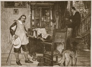 Mr. Oliver Cromwell bezoekt Mr. John Milton, illustratie uit 